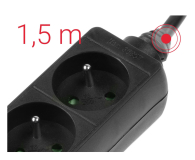 HAMA Listwa zasilająca Standard 3GN, 1,5M bez włącznika - 1416384 - zdjęcie 4